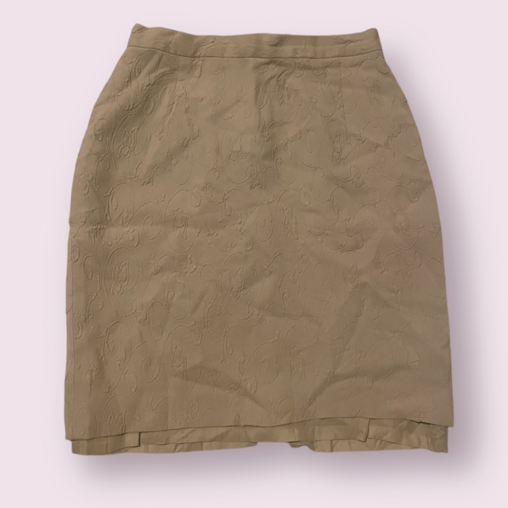 Beige Pencil A-Line Business Casual Work Boho Classy Classic Minimal Mini Skirt